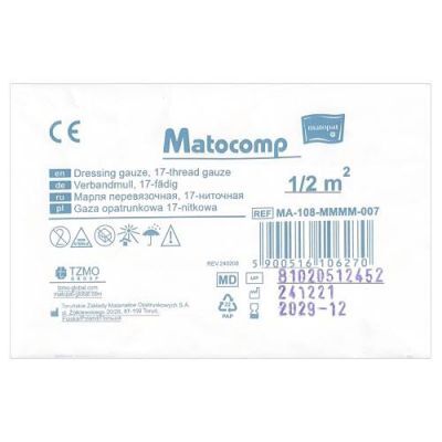 Matopat Matocomp Gaza opatrunkowa niejałowa 17-nitkowa 1/2 m2, 1 szt.