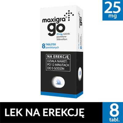 MAXIGRA GO 25 mg 8 tabletek powlekanych, lek na erekcję
