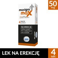 MAXIGRA MAX 50 mg 4 tabletki, na erekcję
