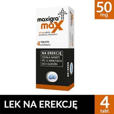 MAXIGRA MAX 50 mg 4 tabletki, lek na erekcję