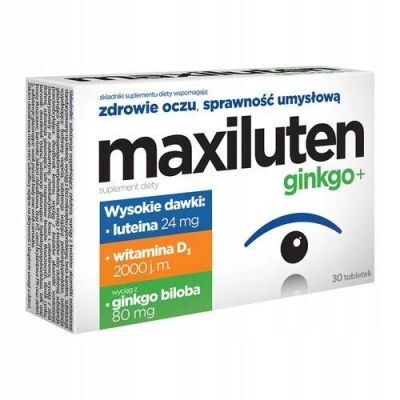 MAXILUTEN GINKGO+ 30 tabletek na wzrok, pamięć, koncentrację