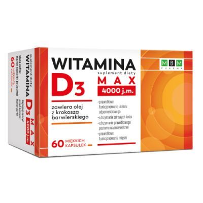 MBM Pharma Witamina D3 Max 4000 j.m., 60 kaps.