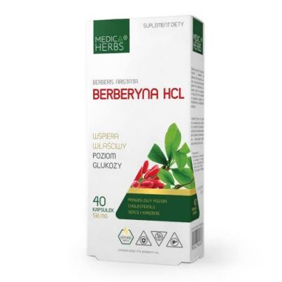 MEDICA HERBS Berberyna HCL 516 mg, 40 kaps.