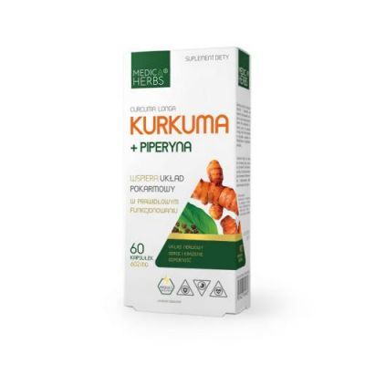 MEDICA HERBS Kurkuma + Piperyna, 60 kaps.