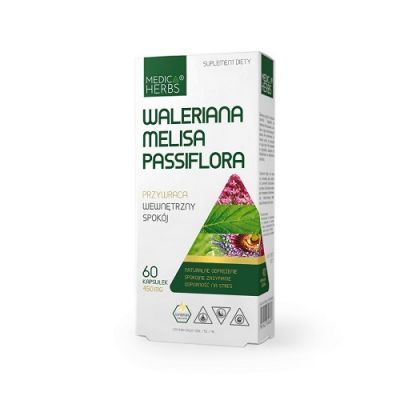 MEDICA HERBS Waleriana Melisa Passiflora 60 kapsułek