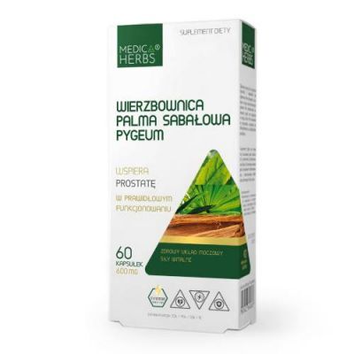 MEDICA HERBS Wierzbownica Palma sabałowa Pygeum 600mg, 60kaps.