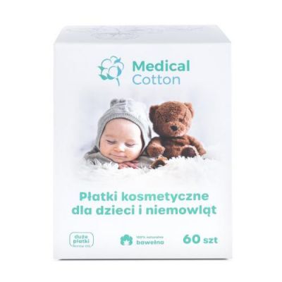 MEDICAL COTTON Płatki kosmetyczne dla dzieci i niemowląt 60 sztuk