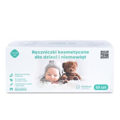 MEDICAL COTTON Ręczniki kosmetyczne dla dzieci i niemowląt 50 sztuk