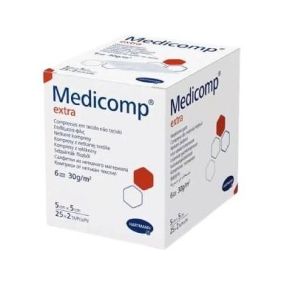 MEDICOMP EXTRA kompresy jałowe 6-warstwowe 5 x 5cm, 50 szt. (25x2)