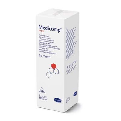 MEDICOMP EXTRA kompresy niejałowe włókninowe 5cm x 5cm, 100sztuk