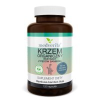 Medverita Krzem organiczny 100 mg ekstrakt z pędów bambusa, 120 kaps.