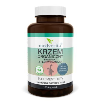 Medverita Krzem organiczny 100 mg ekstrakt z pędów bambusa, 120 kaps.