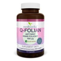 Medverita Q-Folian Aktywny kwas foliowy 400 mcg, 120 kaps.
