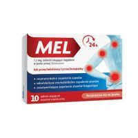Mel 7,5 mg, 10 tabletek ulegających rozpadowi w jamie ustnej - lek przeciwbólowy i przeciwzapalny