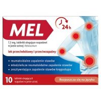 Mel 7,5 mg, 10 tabletek ulegających rozpadowi w jamie ustnej - lek przeciwbólowy i przeciwzapalny