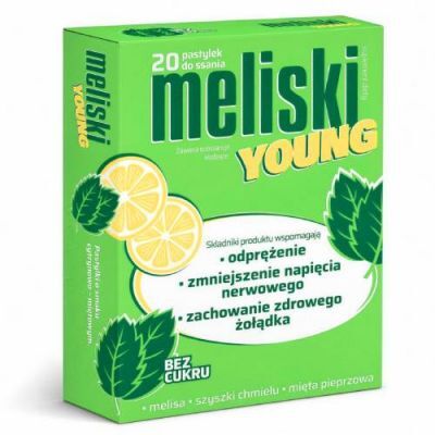 Meliski Young bez cukru, 20 pastylek do ssania