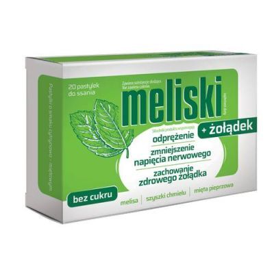 AFLOFARM Meliski + Żołądek Pastylki Do Ssania, 20 szt