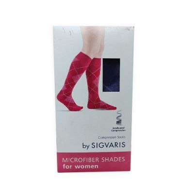 MICROFIBER SHADES Skarpety kompresyjne dla kobiet rozmiar 41-44 purple romby, 1 para