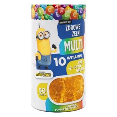 Minionki Multi Zdrowe Żelki smak pomarańczowy, 50 szt.