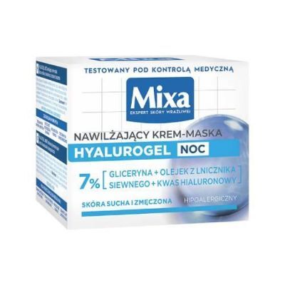 MIXA HYALUROGEL Noc Krem-maska do twarzy z kwasem hialuronowym, 50 ml