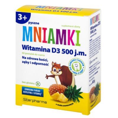 MNIAMKI Witamina D 500 IU - 60pastyl.