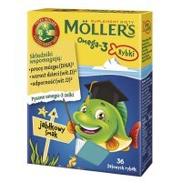 MOLLERS OMEGA-3 RYBKI 36 żelków o smaku jabłkowym