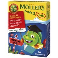 MOLLERS OMEGA-3 RYBKI 36 żelków o smaku malinowym