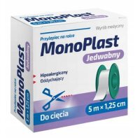 MonoPlast Przylepiec jedwabny 5 m x 1,25 cm, 1 szt.