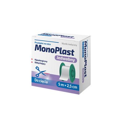 MonoPlast Przylepiec jedwabny do cięcia na rolce 5m x 2,5cm