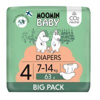 Moomin Baby Diapers Pieluszki ekologiczne 4 (7-14 kg), 63 szt.