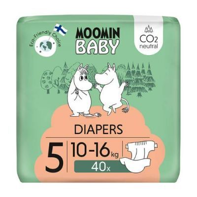Moomin Baby Diapers Pieluszki ekologiczne 5 (10-16 kg), 40 szt.