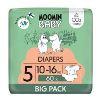 Moomin Baby Diapers Pieluszki ekologiczne 5 (10-16 kg), 60 szt.