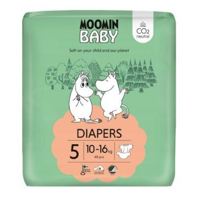 MOOMIN BABY Diapers Pieluszki ekologiczne 5 (10-16kg), 40szt.