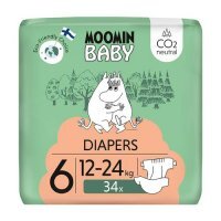 Moomin Baby Diapers Pieluszki ekologiczne 6 (12-24 kg), 34 szt.