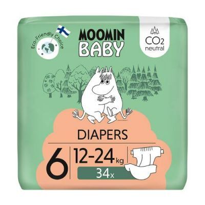 Moomin Baby Diapers Pieluszki ekologiczne 6 (12-24 kg), 34 szt.