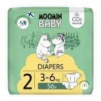 Moomin Baby Newborn Pieluszki ekologiczne 2 (3-6 kg), 56 szt.