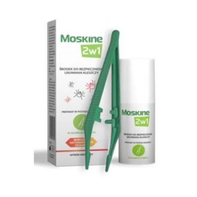Moskine Środek do bezpiecznego usuwania kleszczy 2w1 z pęsetą