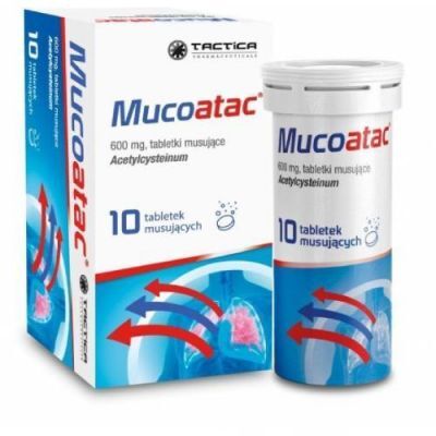 Mucoatac ACC 600mg, na kaszel, 10 tabletek musujących KRÓTKA DATA 31.03.2026