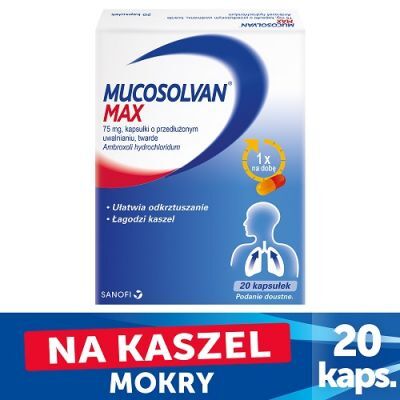 MUCOSOLVAN MAX 75 mg 20 kapsułek o przedłużonym uwalnianiu