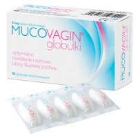 MUCOVAGIN 10 globulek dopochwowych nawilżenie błony śluzowej