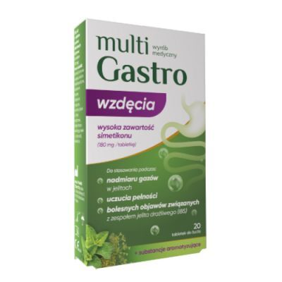 Multigastro Wzdęcia, 20 tabl. do żucia