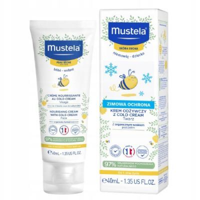 Mustela Bebe Zimowa ochrona Krem odżywczy z Cold Cream dla dzieci, 40 ml