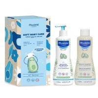 MUSTELA SOFT BABY CARE Delikatne mycie od 1. dnia życia żel 500 ml + szampon 500 ml