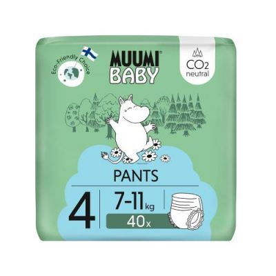 MUUMI Baby Pieluchomajtki Pants rozmiar 4 (7-11kg), 40 sztuk
