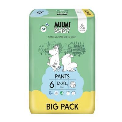 MUUMI Baby pieluchomajtki Pants rozmiar 6 (12-20kg), 52szt. BIG PACK