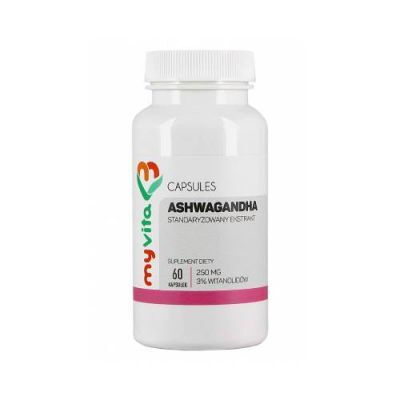 MyVita Ashwagandha standaryzowany ekstrakt 3% 250 mg, 60 kaps.