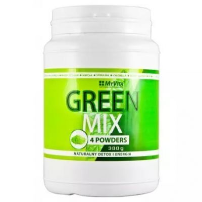 MYVITA Green Mix Chlorella, spirulina, młody jęczmień, matcha 300 g