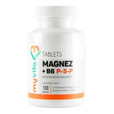 MyVita Magnez + B6 P-5-P cytrynian magnezu 450 mg, 100 tabl.