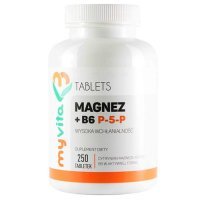 MyVita Magnez + B6 P-5-P cytrynian magnezu 450 mg, 250 tabl.