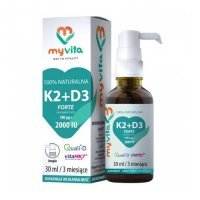 MYVITA Krople Naturalna K2 + D3 Forte 2000IU, 30ml